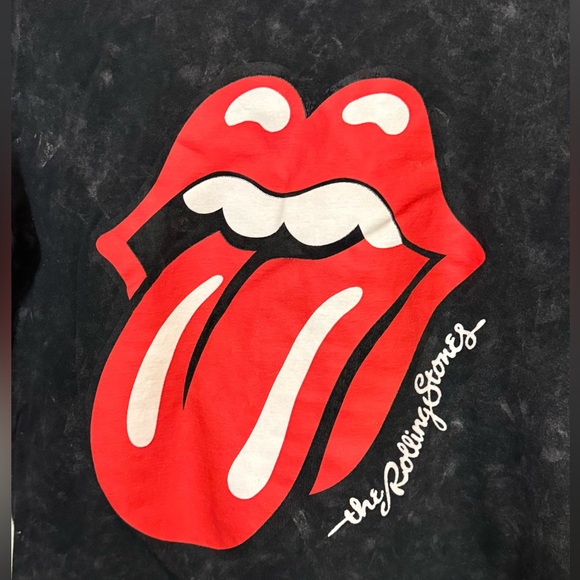 The Rolling Stones Acid Wash Black Distressed Rock Band Men’s L T-Shirt - Picture 3 of 10